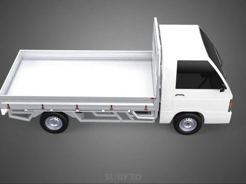 FLAT DECK BED PICKUP TRUCK CAR BOX DROP SIDE CARGO BODY GATE VAN 3D Model