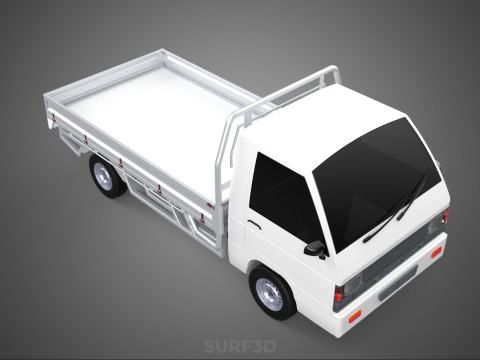 FLAT DECK BED PICKUP TRUCK CAR BOX DROP SIDE CARGO BODY GATE VAN 3Dモデル