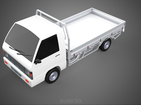 FLAT DECK BED PICKUP TRUCK CAR BOX DROP SIDE CARGO BODY GATE VAN 3Dモデル