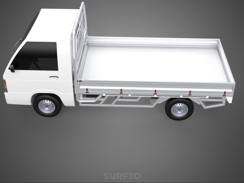 FLAT DECK BED PICKUP TRUCK CAR BOX DROP SIDE CARGO BODY GATE VAN 3Dモデル