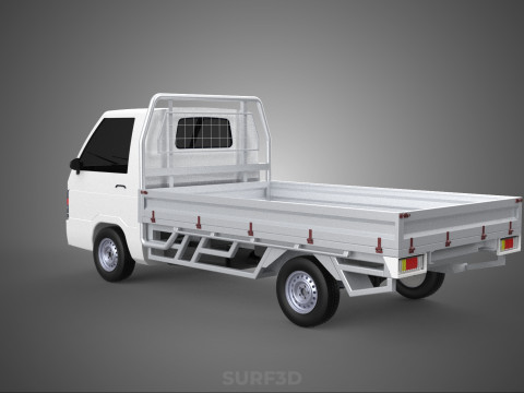 FLAT DECK BED PICKUP TRUCK CAR BOX DROP SIDE CARGO BODY GATE VAN 3Dモデル