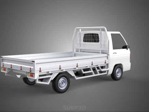 FLAT DECK BED PICKUP TRUCK CAR BOX DROP SIDE CARGO BODY GATE VAN 3Dモデル