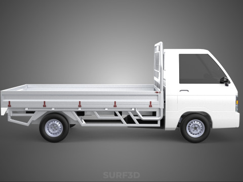 FLAT DECK BED PICKUP TRUCK CAR BOX DROP SIDE CARGO BODY GATE VAN 3Dモデル