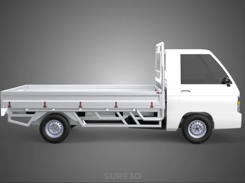 FLAT DECK BED PICKUP TRUCK CAR BOX DROP SIDE CARGO BODY GATE VAN 3D Model