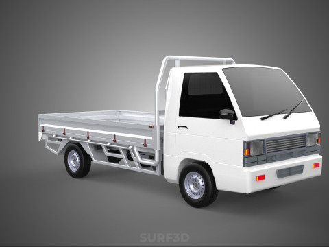 FLAT DECK BED PICKUP TRUCK CAR BOX DROP SIDE CARGO BODY GATE VAN 3Dモデル
