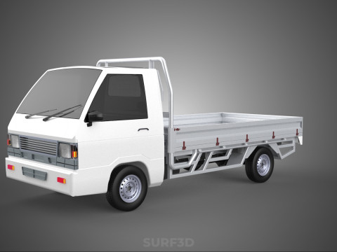 FLAT DECK BED PICKUP TRUCK CAR BOX DROP SIDE CARGO BODY GATE VAN 3Dモデル