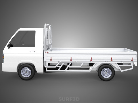 FLAT DECK BED PICKUP TRUCK CAR BOX DROP SIDE CARGO BODY GATE VAN 3Dモデル