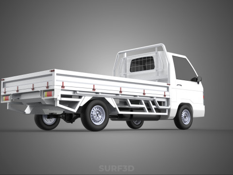 FLAT DECK BED PICKUP TRUCK CAR BOX DROP SIDE CARGO BODY GATE VAN 3Dモデル