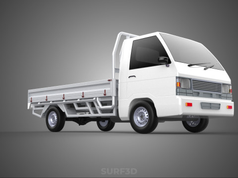 FLAT DECK BED PICKUP TRUCK CAR BOX DROP SIDE CARGO BODY GATE VAN 3Dモデル