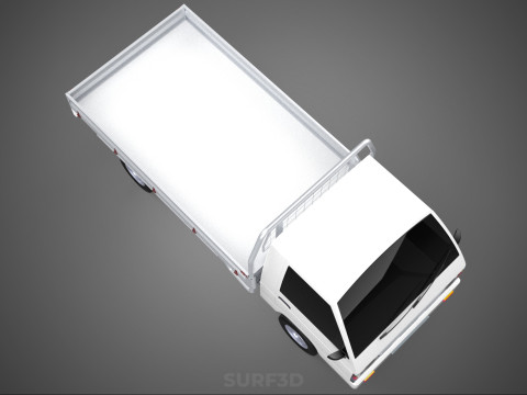 FLAT DECK BED PICKUP TRUCK CAR BOX DROP SIDE CARGO BODY GATE VAN 3Dモデル