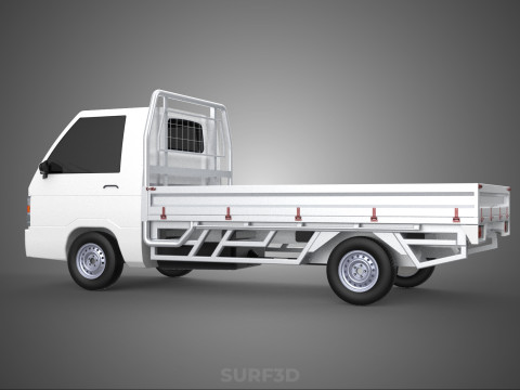 FLAT DECK BED PICKUP TRUCK CAR BOX DROP SIDE CARGO BODY GATE VAN 3Dモデル