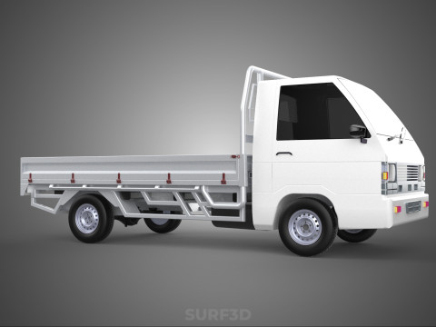 FLAT DECK BED PICKUP TRUCK CAR BOX DROP SIDE CARGO BODY GATE VAN 3Dモデル
