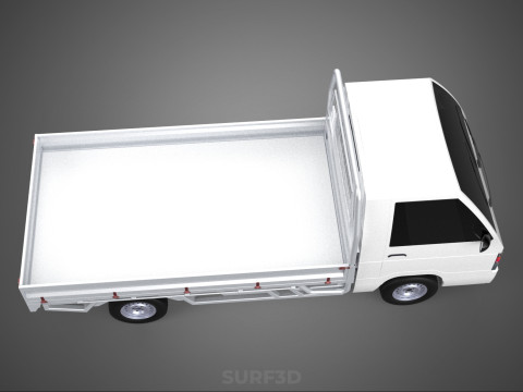 FLAT DECK BED PICKUP TRUCK CAR BOX DROP SIDE CARGO BODY GATE VAN 3Dモデル