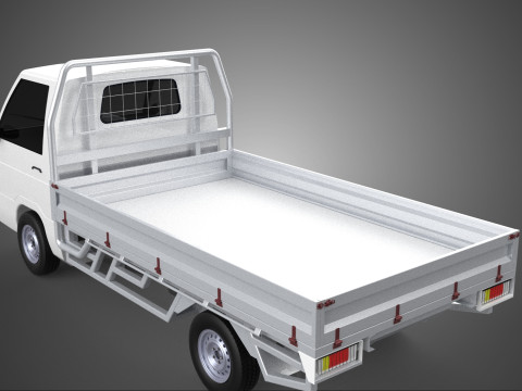 FLAT DECK BED PICKUP TRUCK CAR BOX DROP SIDE CARGO BODY GATE VAN 3Dモデル