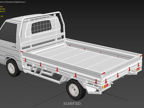FLAT DECK BED PICKUP TRUCK CAR BOX DROP SIDE CARGO BODY GATE VAN 3D Model