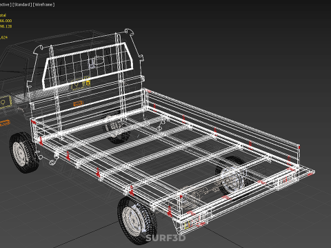 TAILGATE DROP SIDE LOAD BED BODY TAIL GATE DOOR PICKUP TRUCK CAR 3Dモデル