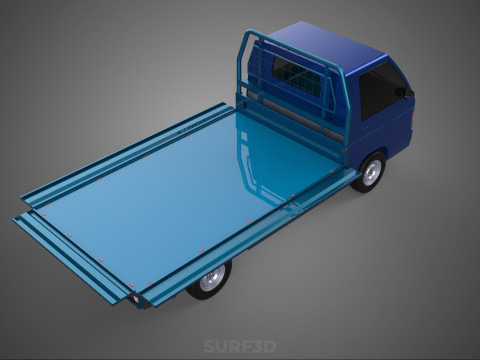 BAKKIE UTE 3 WAY WIDE DECK DROP SIDE LOAD BED PICKUP TRUCK BODY Modèle 3D