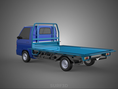 BAKKIE UTE 3 WAY WIDE DECK DROP SIDE LOAD BED PICKUP TRUCK BODY Modèle 3D