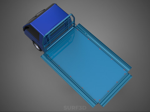 BAKKIE UTE 3 WAY WIDE DECK DROP SIDE LOAD BED PICKUP TRUCK BODY Modèle 3D