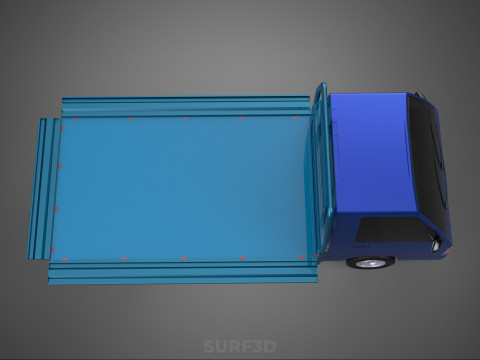 BAKKIE UTE 3 WAY WIDE DECK DROP SIDE LOAD BED PICKUP TRUCK BODY Modèle 3D