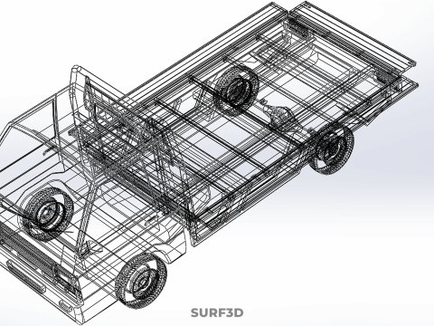 BAKKIE UTE 3 WAY WIDE DECK DROP SIDE LOAD BED PICKUP TRUCK BODY Modèle 3D