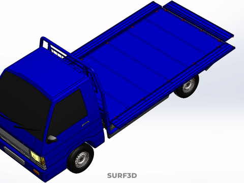BAKKIE UTE 3 WAY WIDE DECK DROP SIDE LOAD BED PICKUP TRUCK BODY Modèle 3D