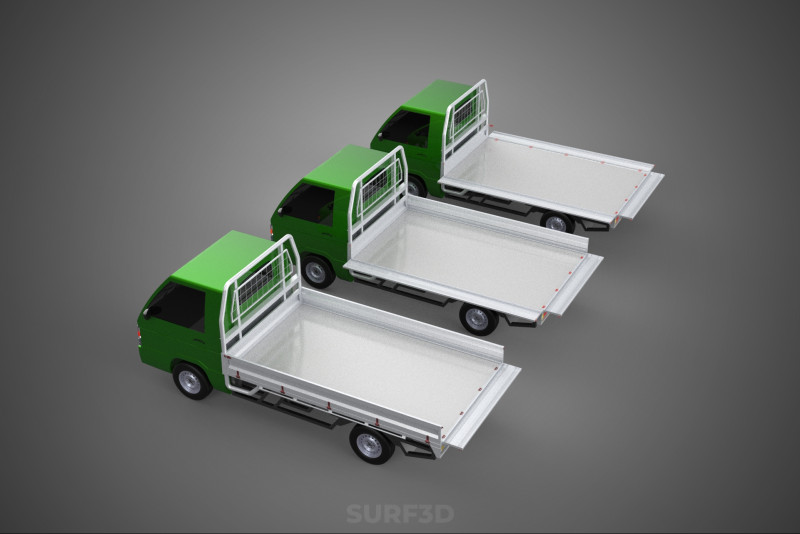 COLLECTION BAKKIE UTE 3 WAY WIDE DECK DROP SIDE BED PICKUP TRUCK 3Dモデル .c4d .max .obj .3ds .fbx .stl .blend