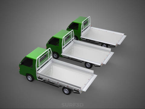 COLLECTION BAKKIE UTE 3 WAY WIDE DECK DROP SIDE BED PICKUP TRUCK Modelo 3D
