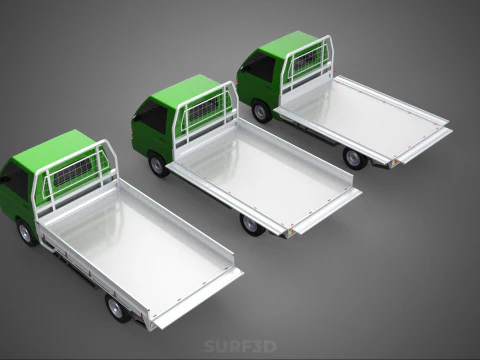 COLLECTION BAKKIE UTE 3 WAY WIDE DECK DROP SIDE BED PICKUP TRUCK Model 3D