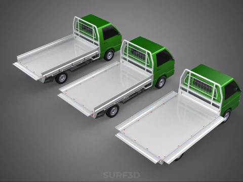 COLLECTION BAKKIE UTE 3 WAY WIDE DECK DROP SIDE BED PICKUP TRUCK Model 3D