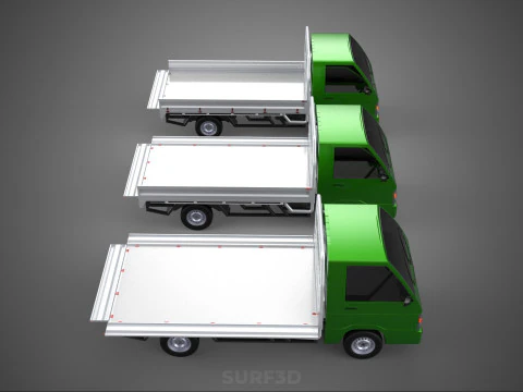 COLLECTION BAKKIE UTE 3 WAY WIDE DECK DROP SIDE BED PICKUP TRUCK Model 3D