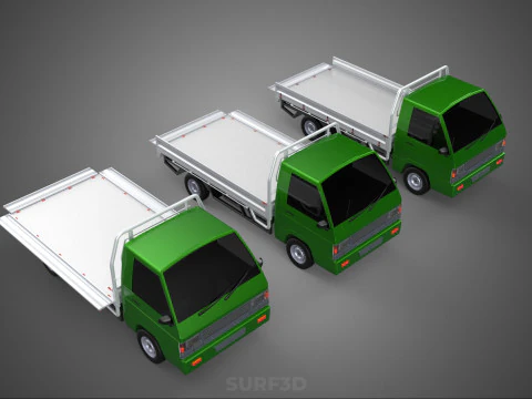 COLLECTION BAKKIE UTE 3 WAY WIDE DECK DROP SIDE BED PICKUP TRUCK Model 3D