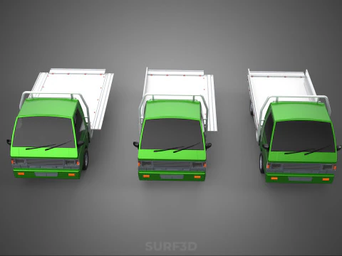 COLLECTION BAKKIE UTE 3 WAY WIDE DECK DROP SIDE BED PICKUP TRUCK Model 3D