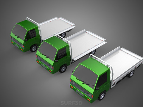 COLLECTION BAKKIE UTE 3 WAY WIDE DECK DROP SIDE BED PICKUP TRUCK 3Dモデル