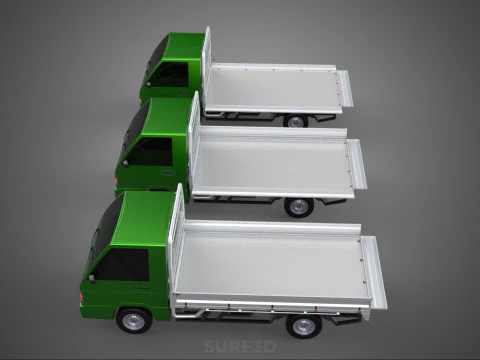 COLLECTION BAKKIE UTE 3 WAY WIDE DECK DROP SIDE BED PICKUP TRUCK Model 3D