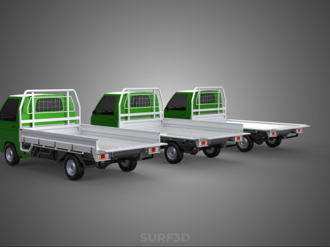 COLLECTION BAKKIE UTE 3 WAY WIDE DECK DROP SIDE BED PICKUP TRUCK 3Dモデル