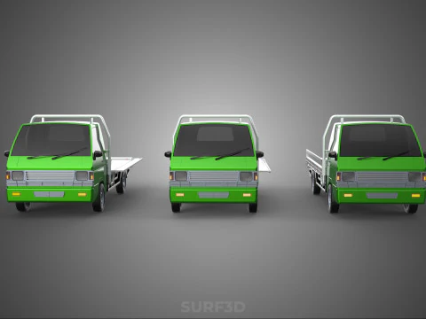 COLLECTION BAKKIE UTE 3 WAY WIDE DECK DROP SIDE BED PICKUP TRUCK Model 3D