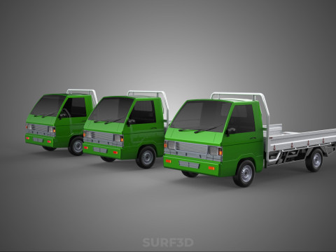 COLLECTION BAKKIE UTE 3 WAY WIDE DECK DROP SIDE BED PICKUP TRUCK 3Dモデル