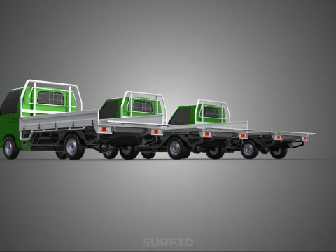 COLLECTION BAKKIE UTE 3 WAY WIDE DECK DROP SIDE BED PICKUP TRUCK Model 3D