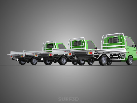 COLLECTION BAKKIE UTE 3 WAY WIDE DECK DROP SIDE BED PICKUP TRUCK 3Dモデル