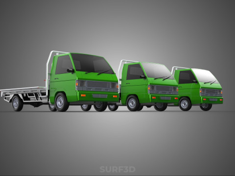 COLLECTION BAKKIE UTE 3 WAY WIDE DECK DROP SIDE BED PICKUP TRUCK 3Dモデル