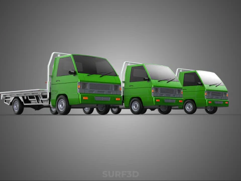 COLLECTION BAKKIE UTE 3 WAY WIDE DECK DROP SIDE BED PICKUP TRUCK Model 3D