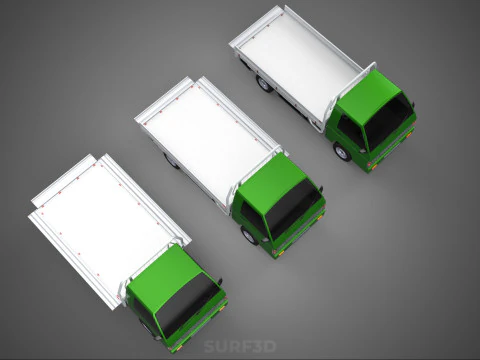 COLLECTION BAKKIE UTE 3 WAY WIDE DECK DROP SIDE BED PICKUP TRUCK Model 3D