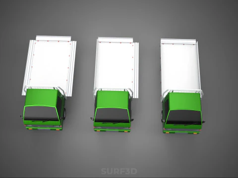 COLLECTION BAKKIE UTE 3 WAY WIDE DECK DROP SIDE BED PICKUP TRUCK Model 3D