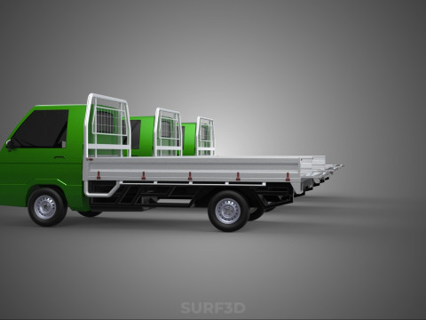COLLECTION BAKKIE UTE 3 WAY WIDE DECK DROP SIDE BED PICKUP TRUCK 3Dモデル