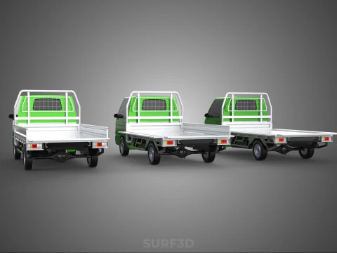 COLLECTION BAKKIE UTE 3 WAY WIDE DECK DROP SIDE BED PICKUP TRUCK Model 3D