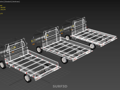 COLLECTION BAKKIE UTE 3 WAY WIDE DECK DROP SIDE BED PICKUP TRUCK 3Dモデル