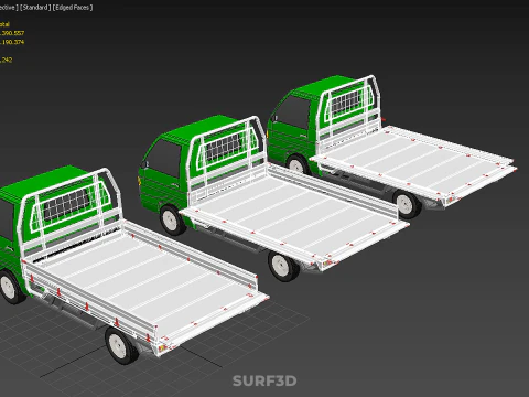 COLLECTION BAKKIE UTE 3 WAY WIDE DECK DROP SIDE BED PICKUP TRUCK Model 3D