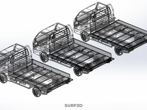 COLLECTION BAKKIE UTE 3 WAY WIDE DECK DROP SIDE BED PICKUP TRUCK 3Dモデル