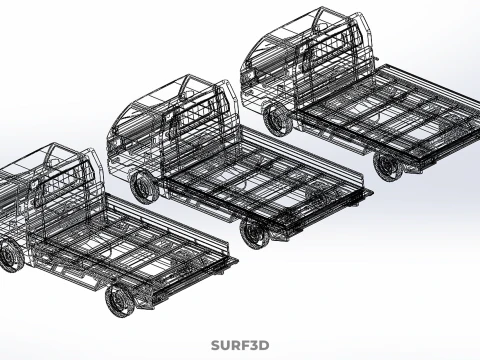 COLLECTION BAKKIE UTE 3 WAY WIDE DECK DROP SIDE BED PICKUP TRUCK Model 3D